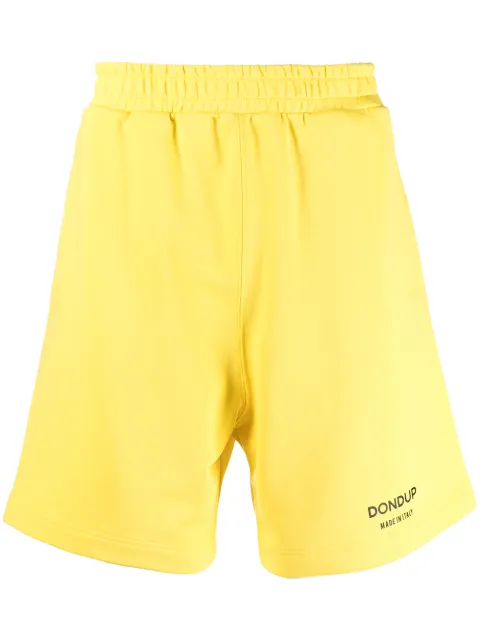 DONDUP logo print track shorts Yellow UF648KF0196UXXX