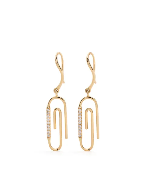 Aurelie Bidermann 18kt yellow gold Paperclip diamond earrings Gold TROBO01UPV12YG