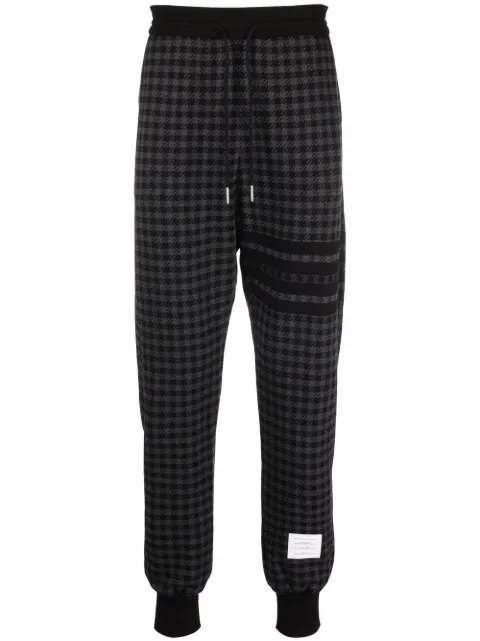 Thom Browne houndstooth-check track pants Black MJQ125A07671