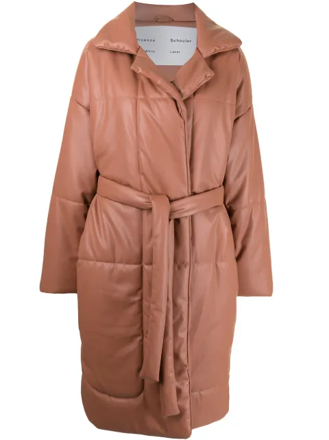 Proenza Schouler White Label belted padded coat Pink WL2141042LR207