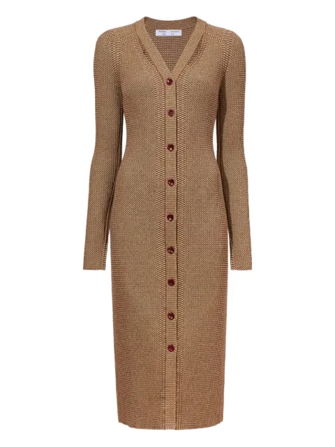 Proenza Schouler White Label geometric pattern knitted dress Brown WL2147689KS058