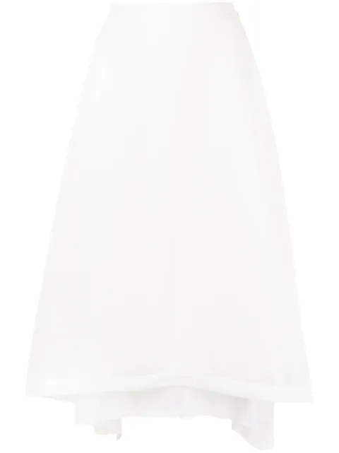 sulvam jersey knit flared skirt White SNS03300