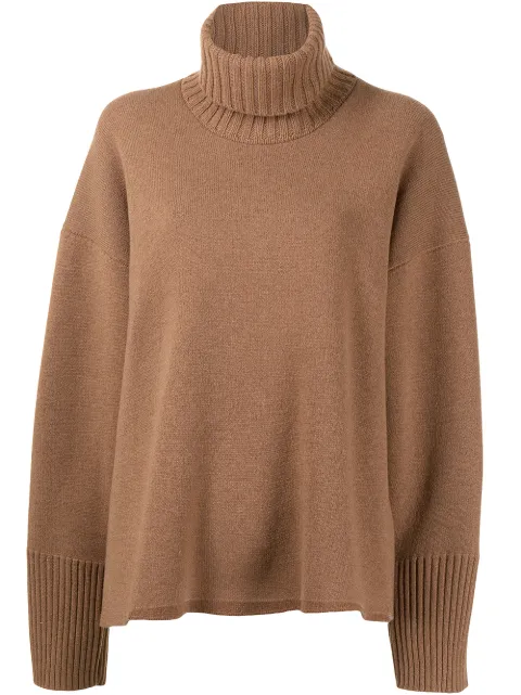 Proenza Schouler roll-neck drop-shoulder jumper Brown R2147675KW099