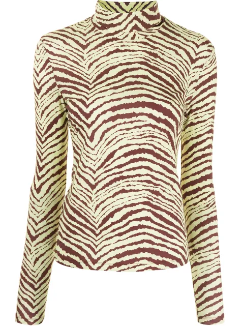 Proenza Schouler White Label tiger-print high-neck top Yellow WL2144218JC150ZBRA