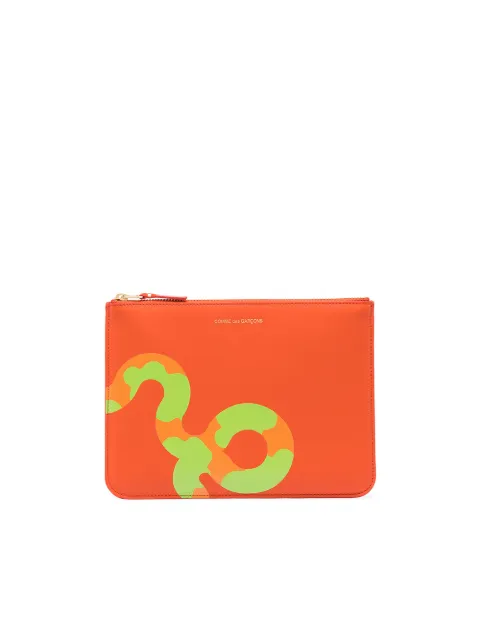 Comme Des Garçons Wallet snake-print card holder Orange SA5100RE0