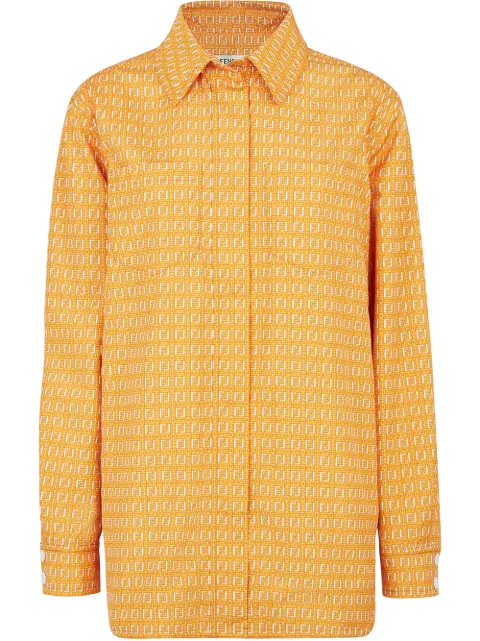 FENDI long-sleeved FF-print shirt Orange FAN028AERW