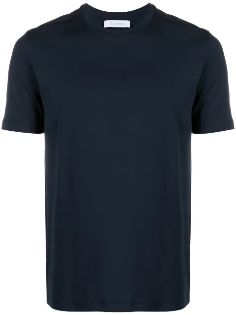 Cruciani crew-neck fitted T-shirt Blue CUJ0SBG30