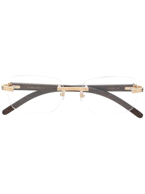Cartier Eyewear C de Cartier rectangle-frame glasses Brown CT0286O