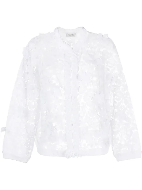 Valentino Garavani floral lace cardigan White BKE00M692