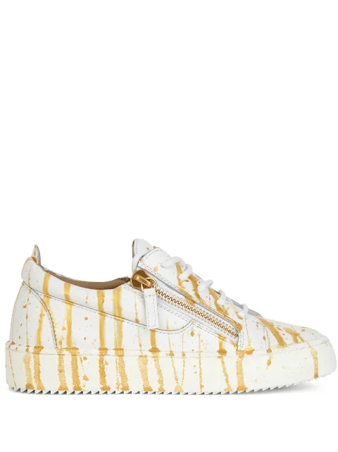Giuseppe Zanotti paint-splatter leather sneakers White RS10034001