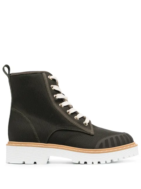 Hogan Combat lace-up boots Green HXW5610DM70ASVV606
