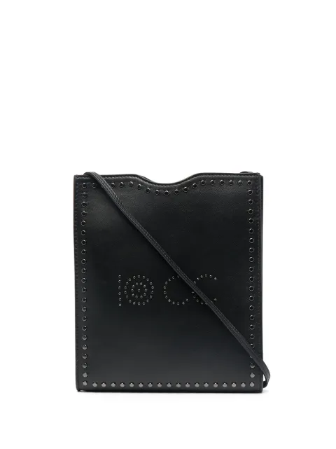 10 CORSO COMO logo-studded leather shoulder bag Black CCLB612