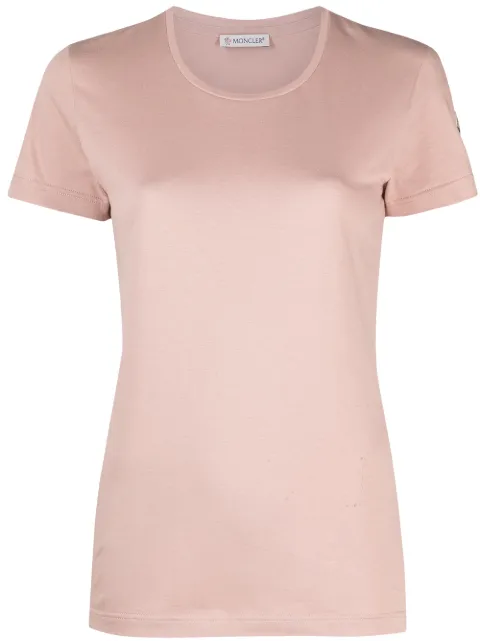 Moncler logo patch T-shirt Pink L10938C73200V8058