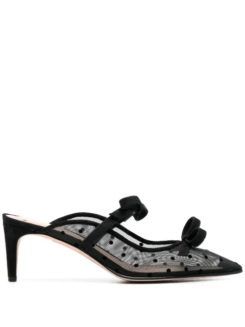RED(V) pointed-toe bow-detail mules Black QS0F29IBU