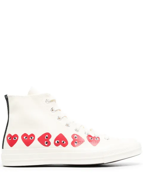 Comme Des Garçons Play x Converse Chuck 70 Hi "Multi Hearts White" sneakers Neutrals P1K116