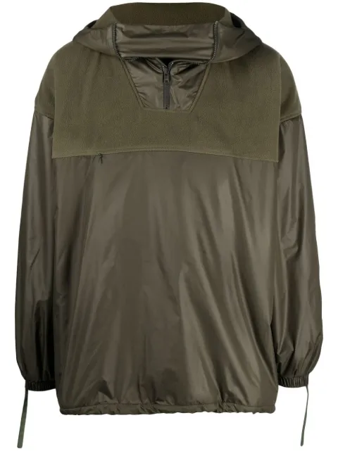 Paria Farzaneh zip-up panelled hoodie Green PF00046