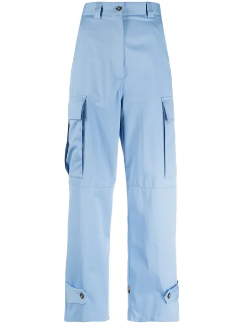 MSGM cropped high-waist trousers Blue 3041MDP17217109