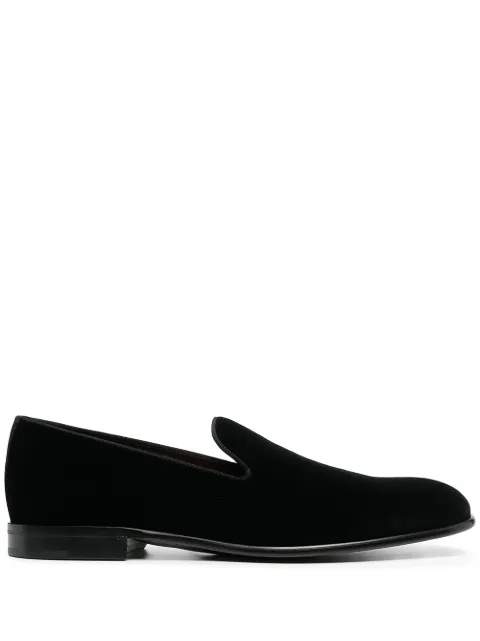 Dolce & Gabbana piped velvet loafers Black A50431A6808