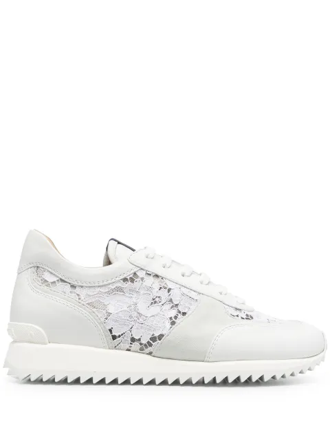 Le Silla lace-embroidered leather sneakers White 6907N020M1PPLAC