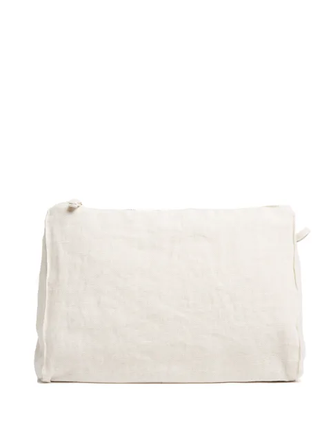 Once Milano zip-up linen wash bag Neutrals A57AC030133C