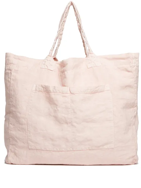 Once Milano weekend linen tote bag Pink A83AC040035P