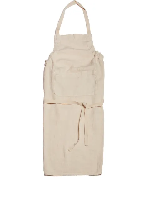 Once Milano mid-length linen apron Neutrals A37KI030035C