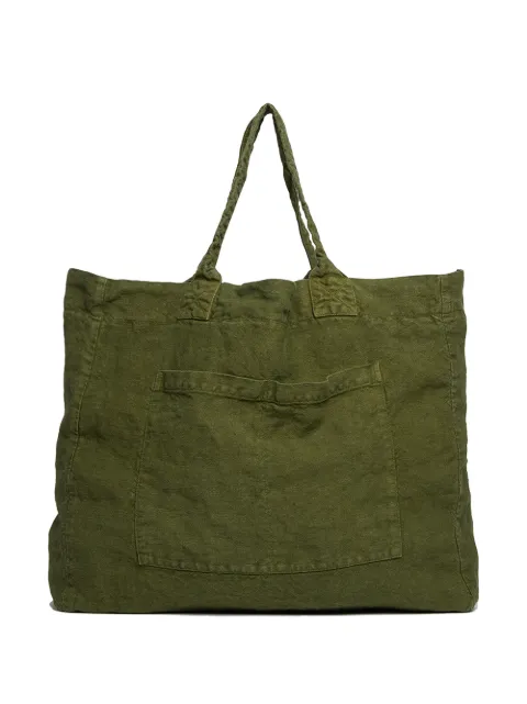 Once Milano weekend linen tote bag Green A83AC040035G