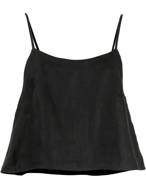BONDI BORN flared cropped slip top Black RTW215LI