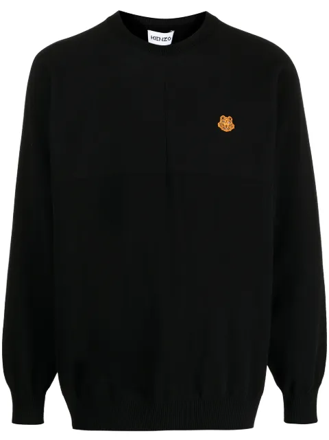 Kenzo tiger-patch jumper Black FB55PU5803TB