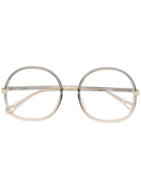 Chloé Eyewear oversize tonal round glasses Gold CH0032O