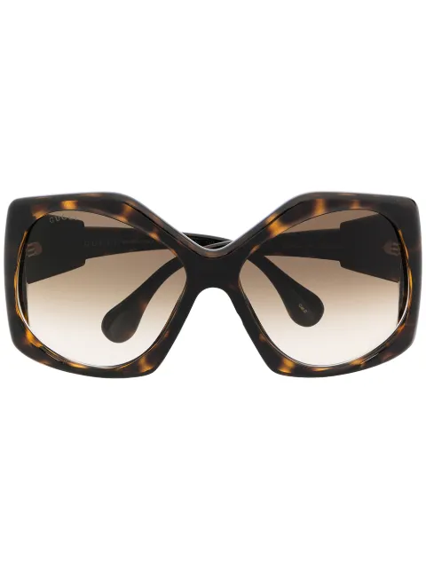 Gucci Eyewear angular-frame oversized sunglasses Brown GG0875S002