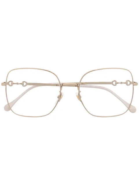 Gucci Eyewear Horsebit wire-frame glasses Gold GG0883OA001