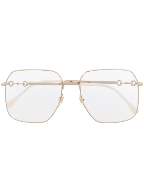 Gucci Eyewear square-frame oversized glasses Gold GG0952O