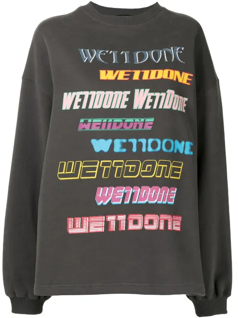 We11done oversized logo print sweatshirt Grey WDTP519114UCH