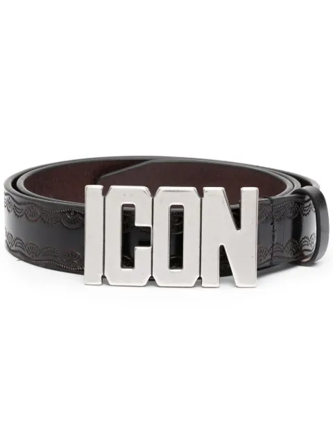 DSQUARED2 logo-plaque buckle belt Black BEM036912904296