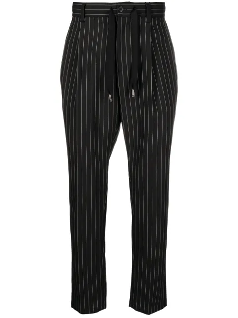 Dolce & Gabbana cropped pinstripe trousers Black GW08ATFR2YE