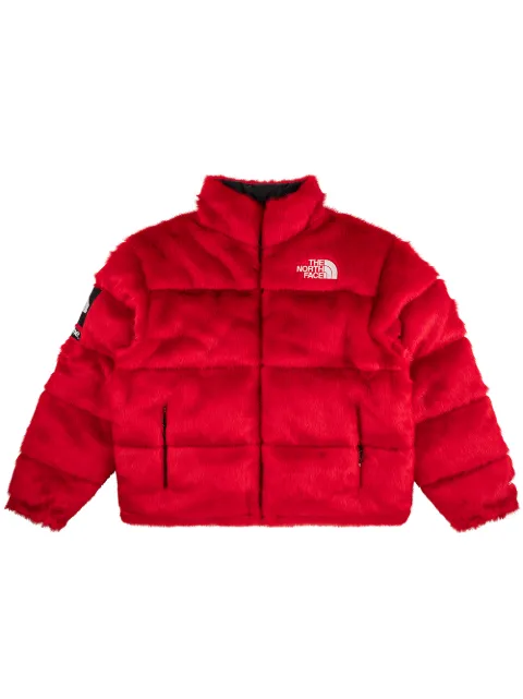 Supreme TNF faux-fur Nuptse jacket Red SU9774