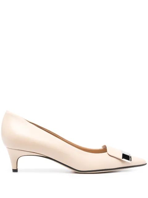 Sergio Rossi sr1 45mm plaque-embellished pumps Neutrals A78952MAGN05