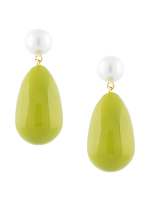 Eshvi oval drop earrings Green 01000888