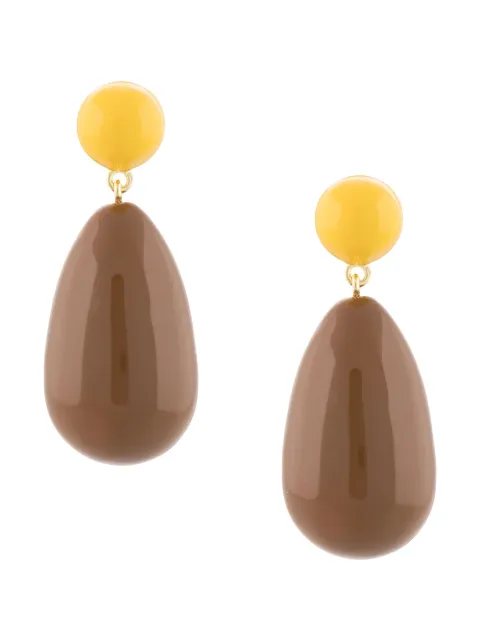 Eshvi oval drop earrings Brown 01000885