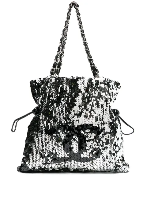CHANEL Pre-Owned 2007/2008 sequin-embellished CC shoulder bag Silver CH3200AN