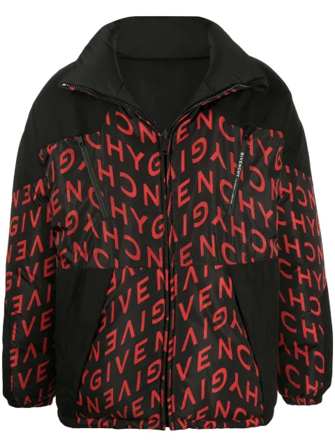 Givenchy reversible logo-print puffer jacket Brown BM00MS13KY