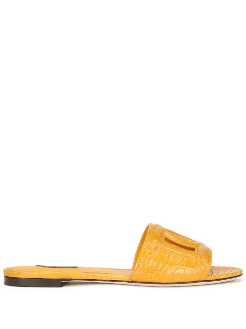 Dolce & Gabbana DG Millennials leather sandals Yellow CQ0436A2W90