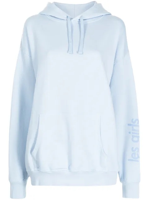 Les Girls Les Boys logo-print cotton hoodie Blue ST108H0001