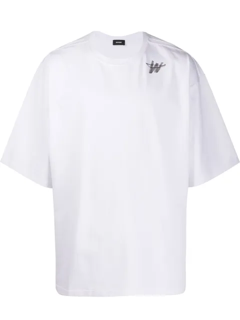 We11done logo-print oversized T-shirt White WDTP620073UWHWHITE