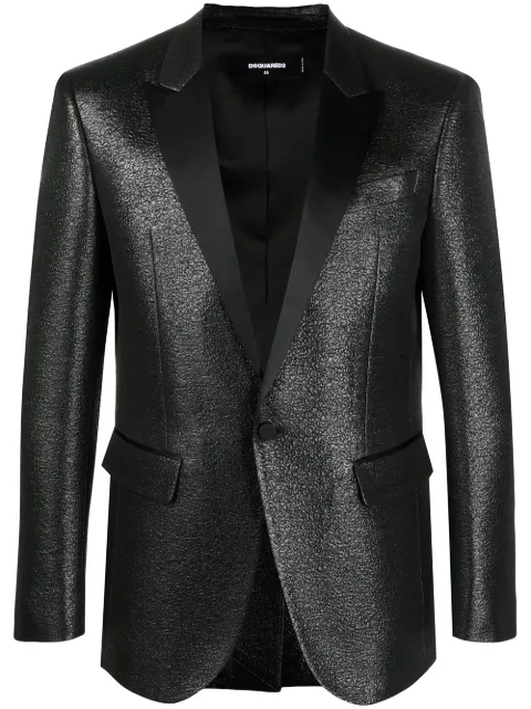 DSQUARED2 high-shine brocade pattern blazer Black S71BN0829S53164