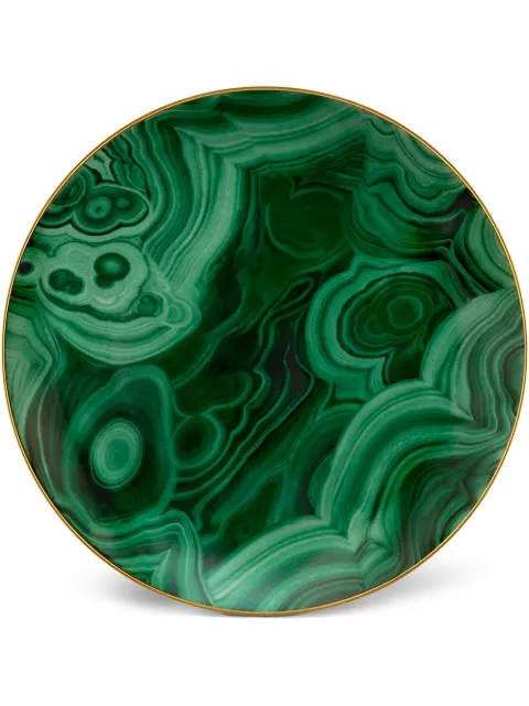 L'Objet Malachite charger plate (31cm) Green ML700