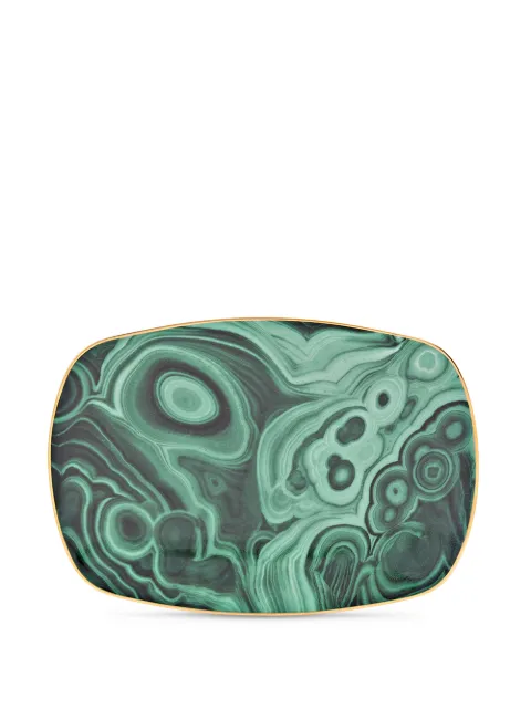 L'Objet Malachite tray (18cm) Green DAC717