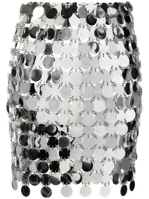 Rabanne circular-discs mini skirt Silver 19EIJU010PS0133