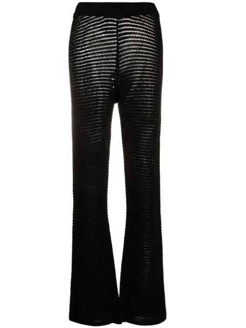Nanushka Bazia crochet-knit slim trousers Black NW21PFPA00399